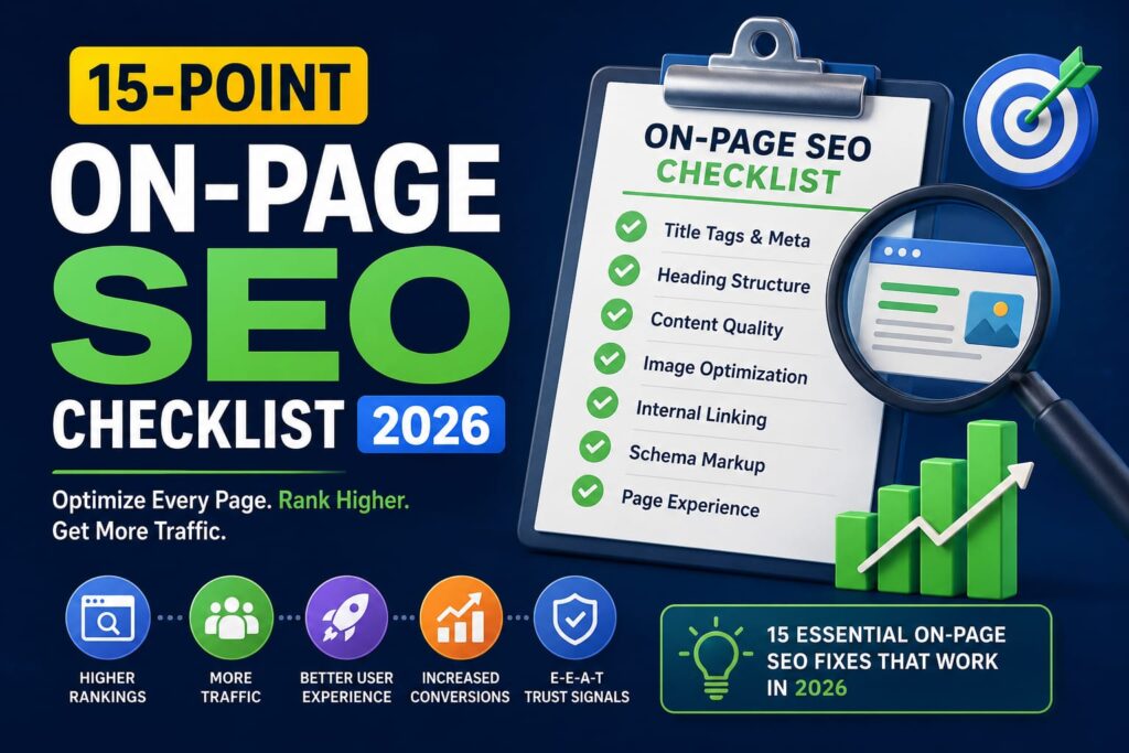 on-page SEO checklist 2026 fifteen point optimization guide SmartSEOEdge